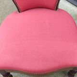 Ancienne Chaise basse Chauffeuse Rouge