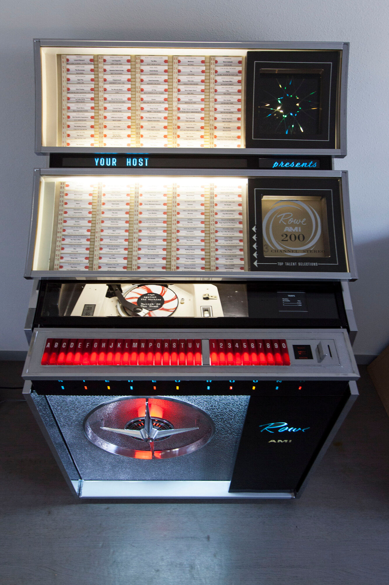 Jukebox Rowe friend from 1963 model"Jal" capa 100 vinyl compilation pop, rock, metal from 1950 to 1990