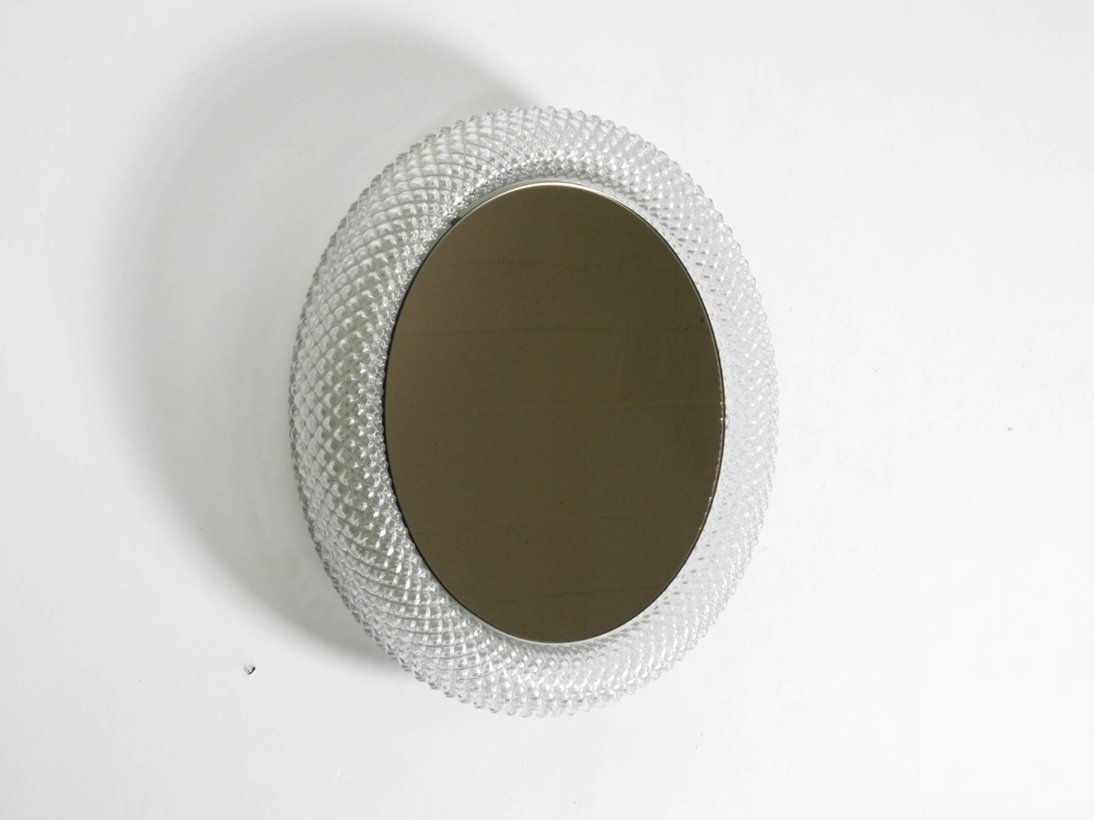 Stunning 1960s illuminated Limburg crystal glass wall mirror