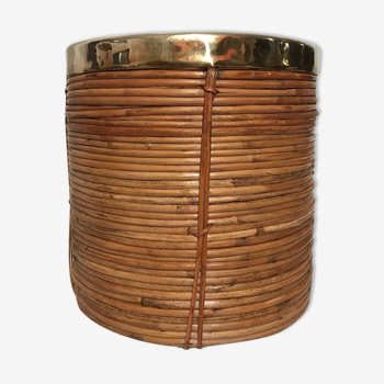 Bamboo and brass pot cover 1970