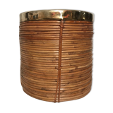 Bamboo and brass pot cover 1970