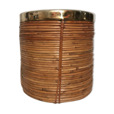 Bamboo and brass pot cover 1970