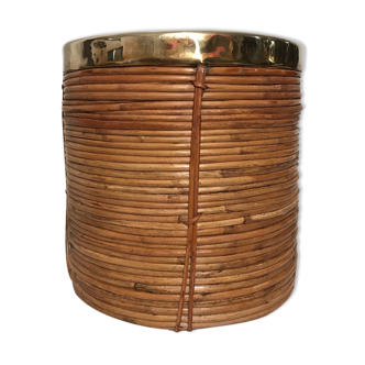 Bamboo and brass pot cover 1970
