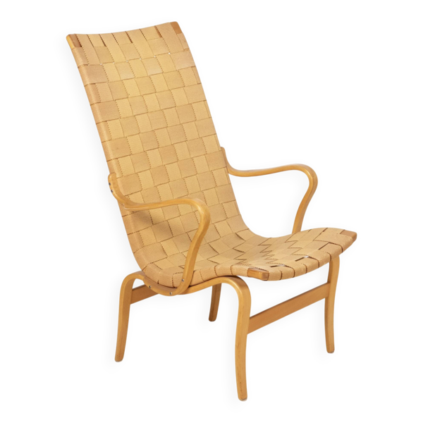 Fauteuil lounge High Eva de Bruno Mathsson pour la Firma Karl Mathsson, Suède.