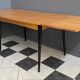 Wood enlarging dining table black wood legs 1960s