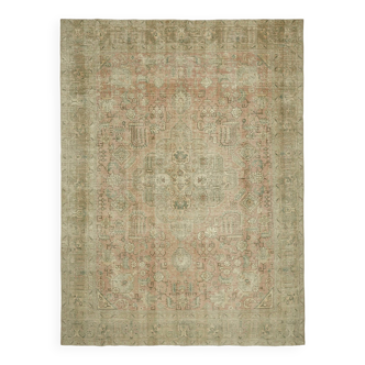 Fait à la main turc unique des années 1980 287 cm x 378 cm Tapis de laine beige