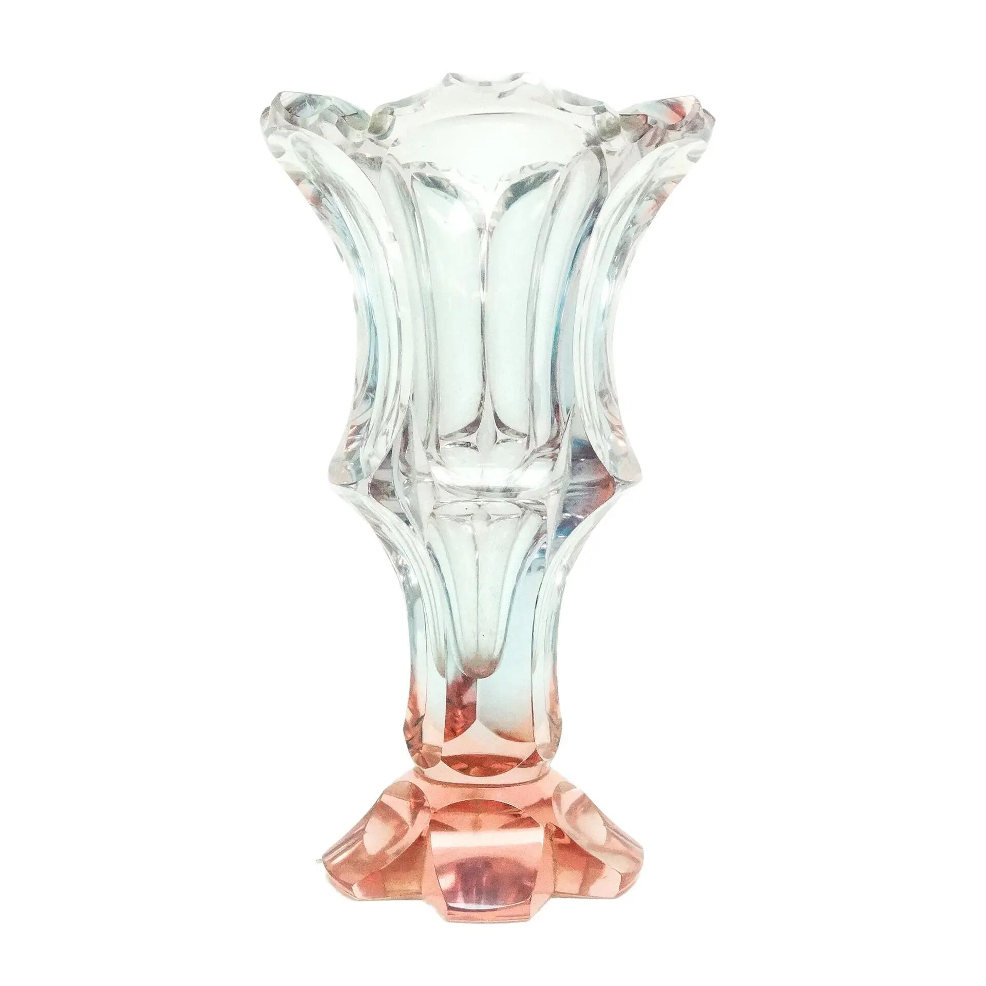 Art Deco vase, crystal, Moser, Czechoslovakia, 1930s
