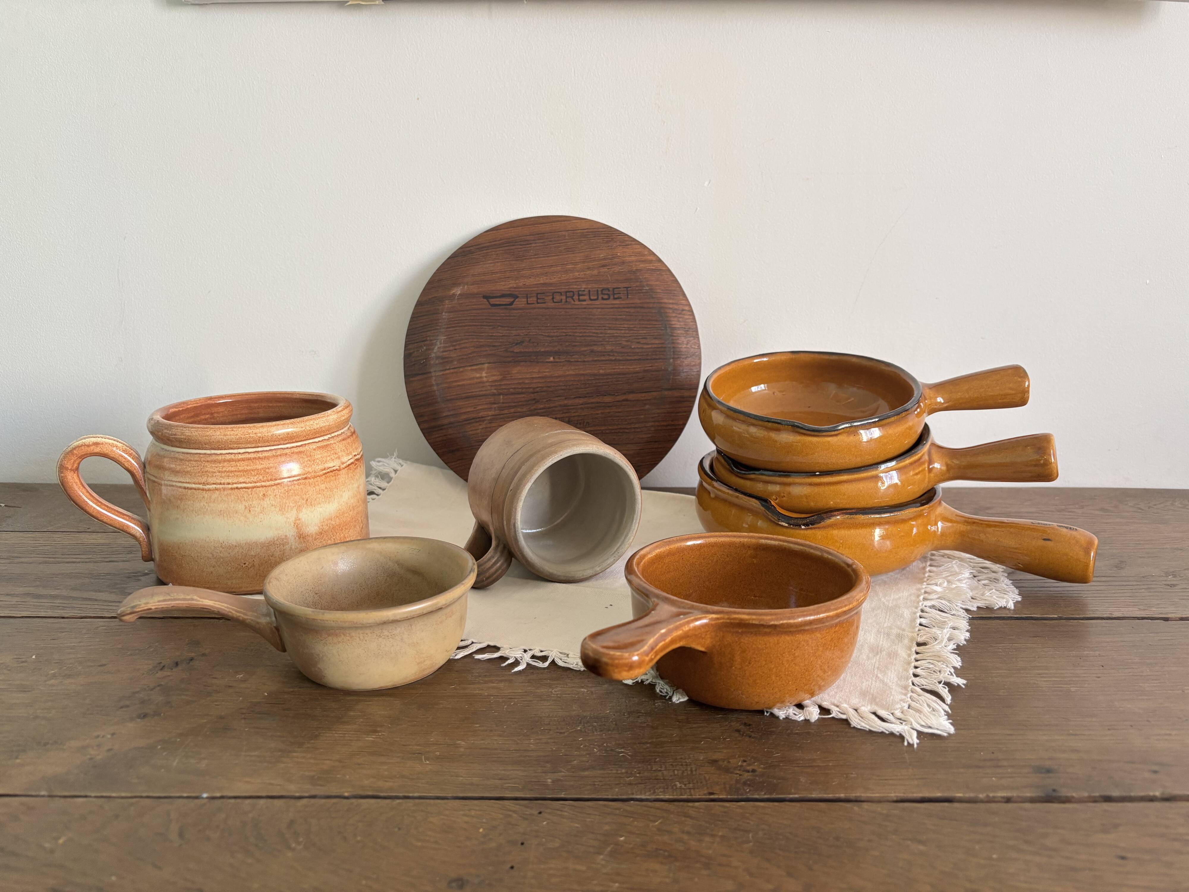 Ensemble de grès et céramiques vintage – Cuisine d'antan – Années 60-70