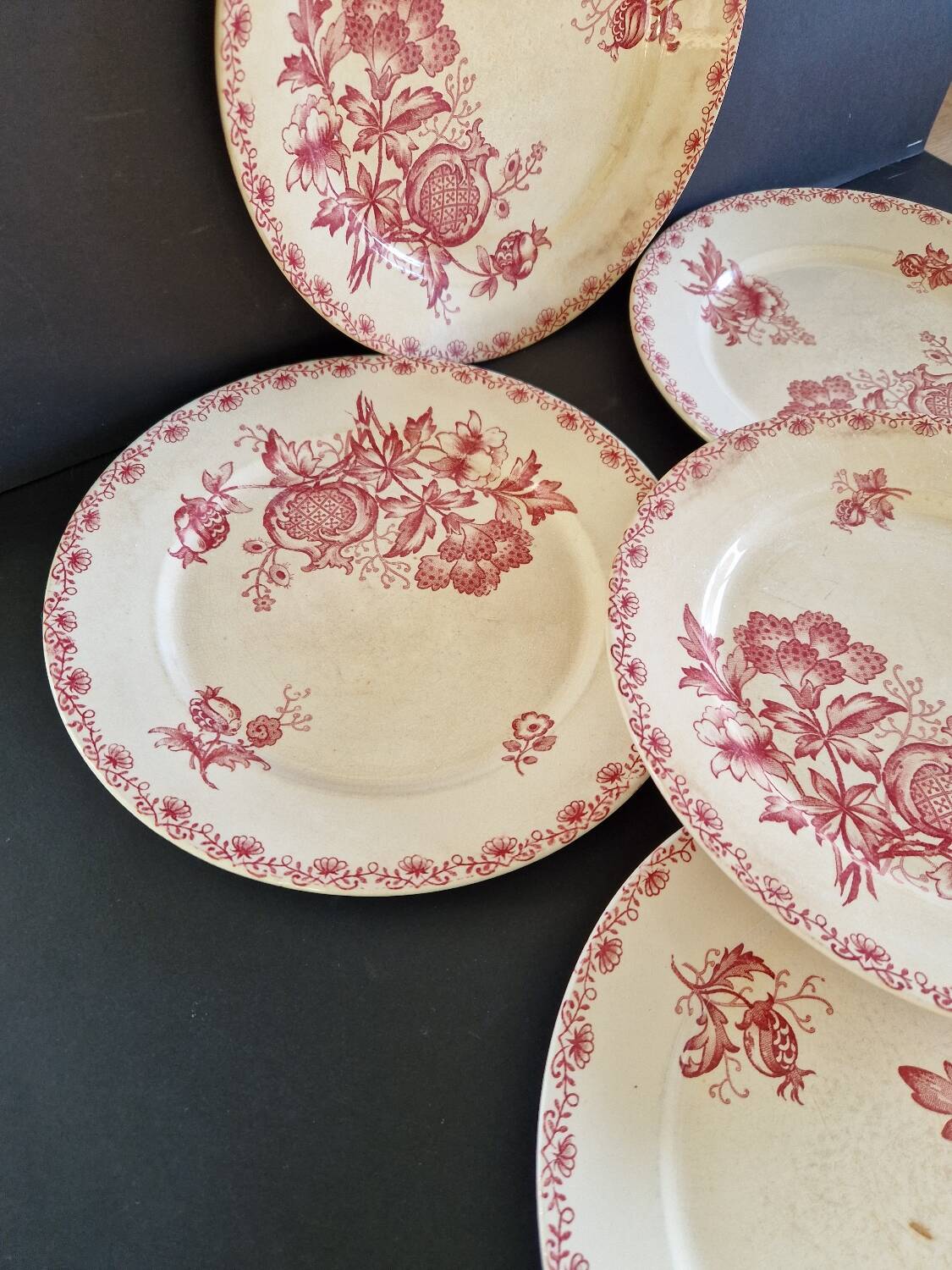 Set of 6 dinner plates from Sarreguemines, Alma model