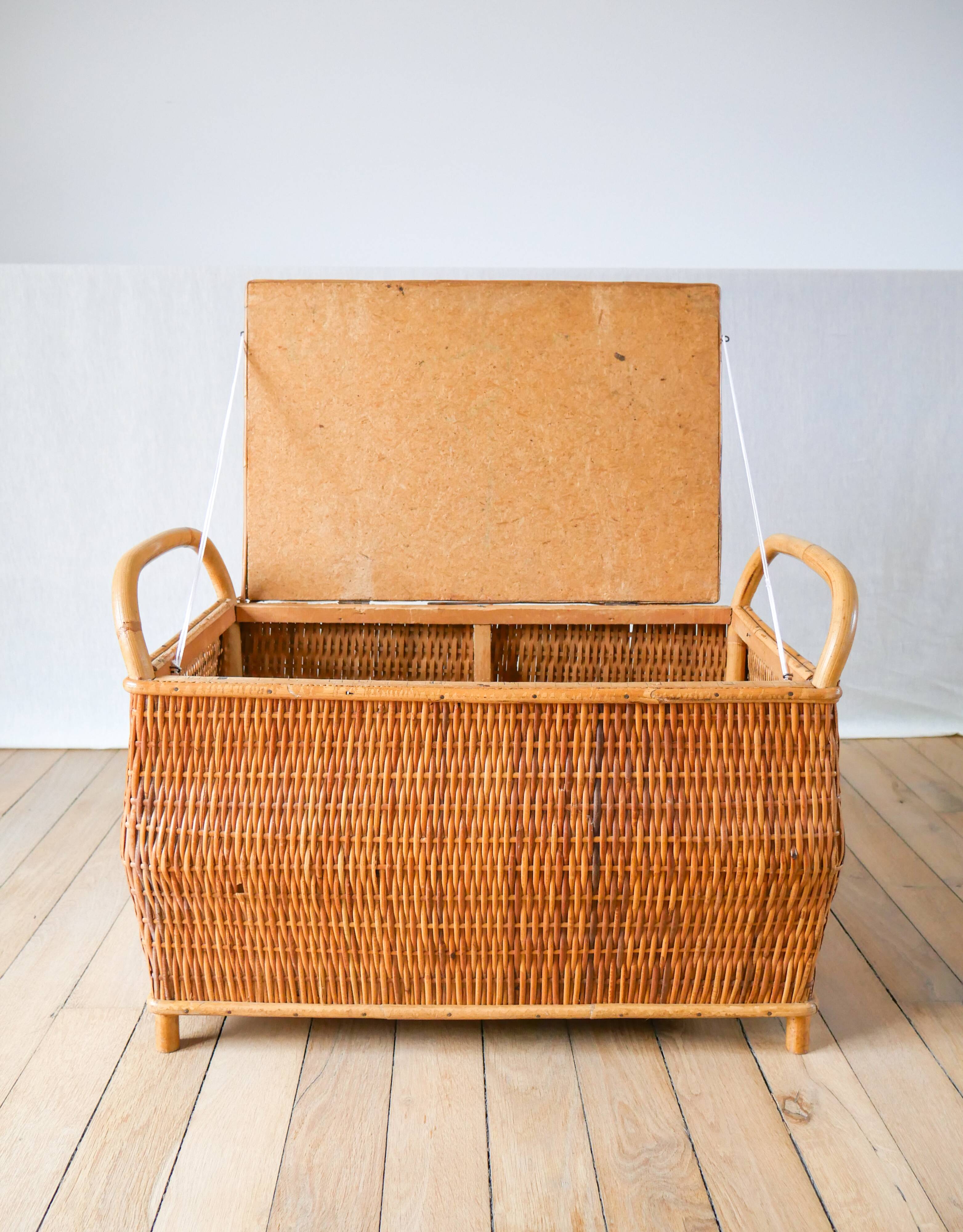 Rattan and bamboo toy bench 1970