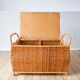 Banc-coffre à jouet en rotin et bambou 1970