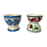 Duo of Henriot Quimper cockroaches hand-painted 60s