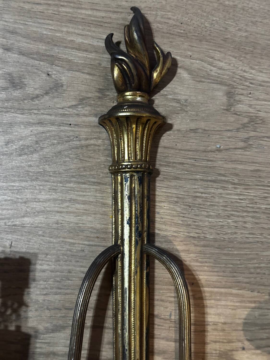 Pair of wall sconces in gilded brass – 2 lights – Louis XVI style