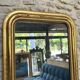 Louis-Philippe pearl mirror 82/61cm gilded with gold leaf, mercury glass, fireplace overmantel.