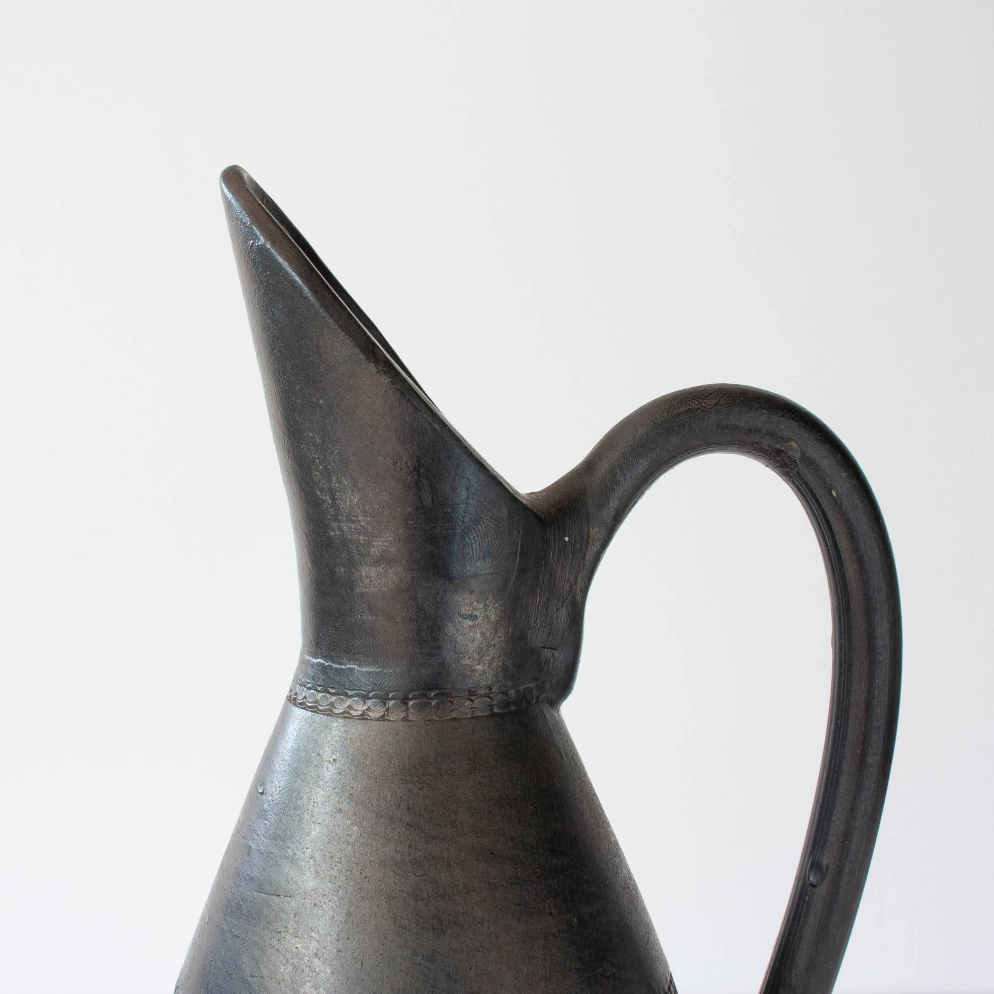 Vintage Handmade Black Pottery Vase from Bisalhaes, 1960's
