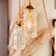 Walking lamp suspension tulip vintage pressed glass 70s