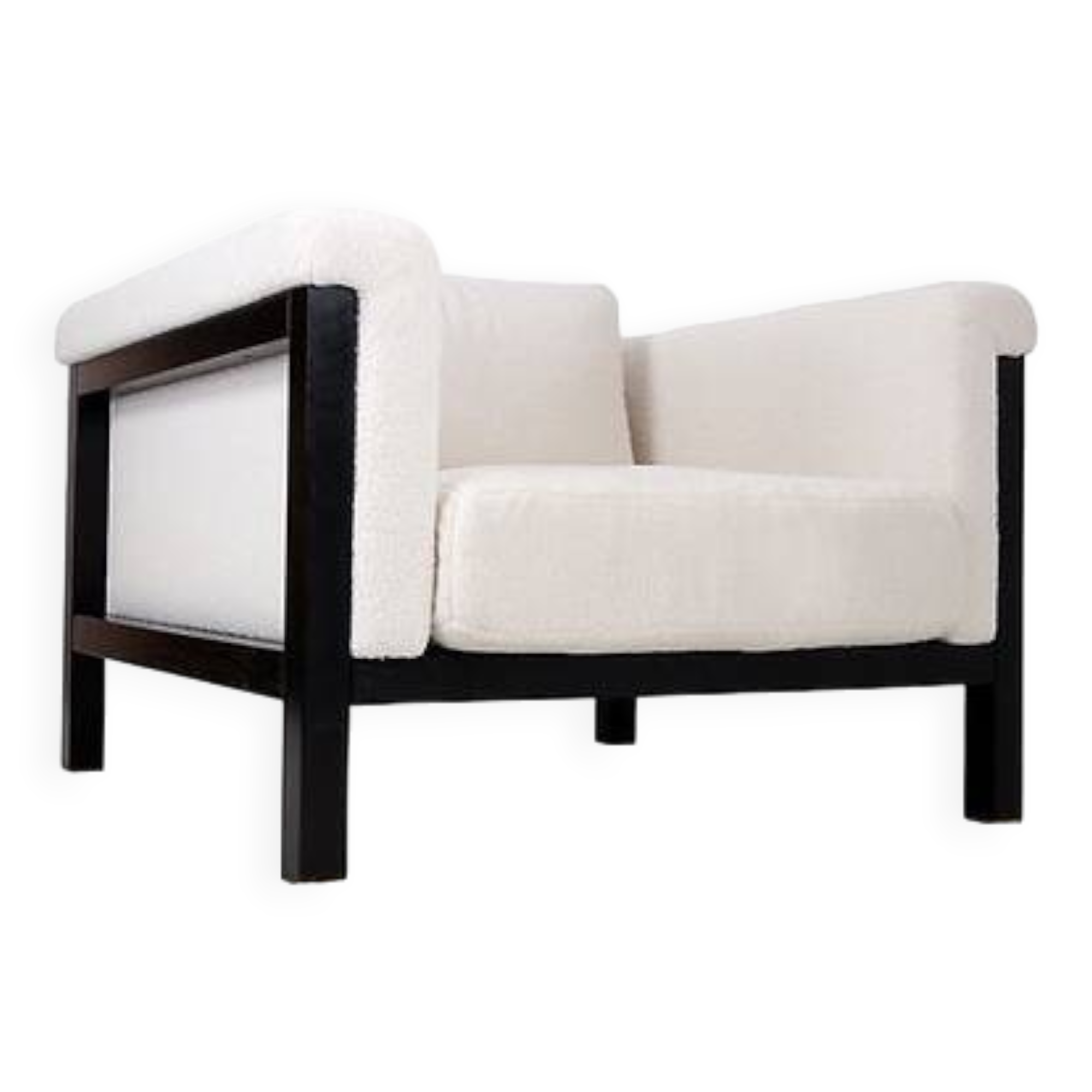 Jules Wabbes attr. Armchair "Livourne-Series 800 Luxe" by Bullo 2010 - New White Boucle Fabric