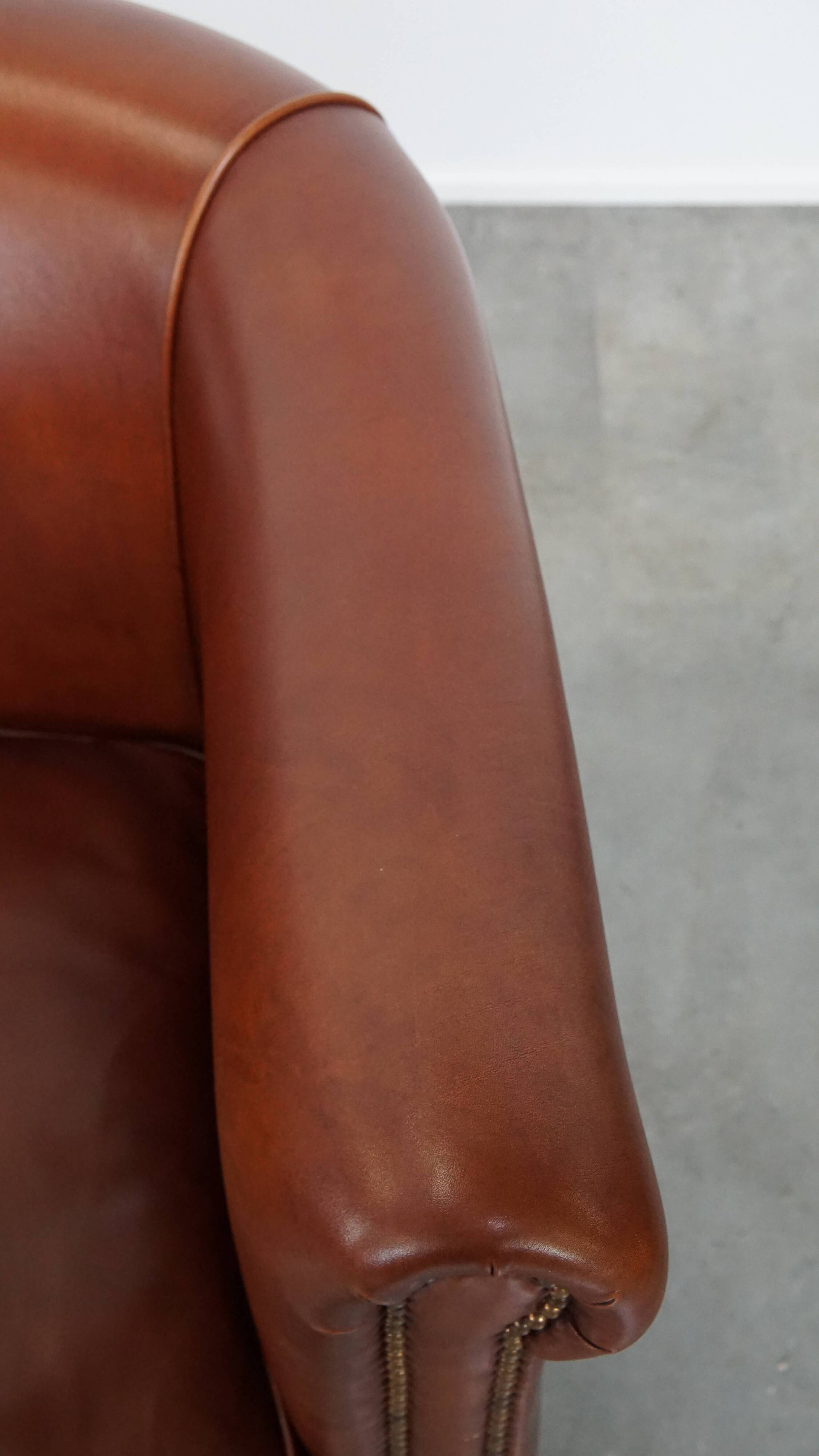 Set of 2 Club Chairs Made from Cowhide Leather