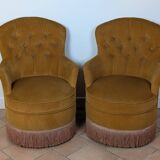 Velvet frog armchair