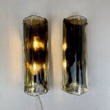 Murano & Brass Wall Lamps by J.T. Kalmar, Austria, 1960s