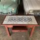 Vintage wooden table with handmade ceramics – unique piece