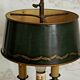 French empire style brass bouillotte table lamp green crackle effect shade