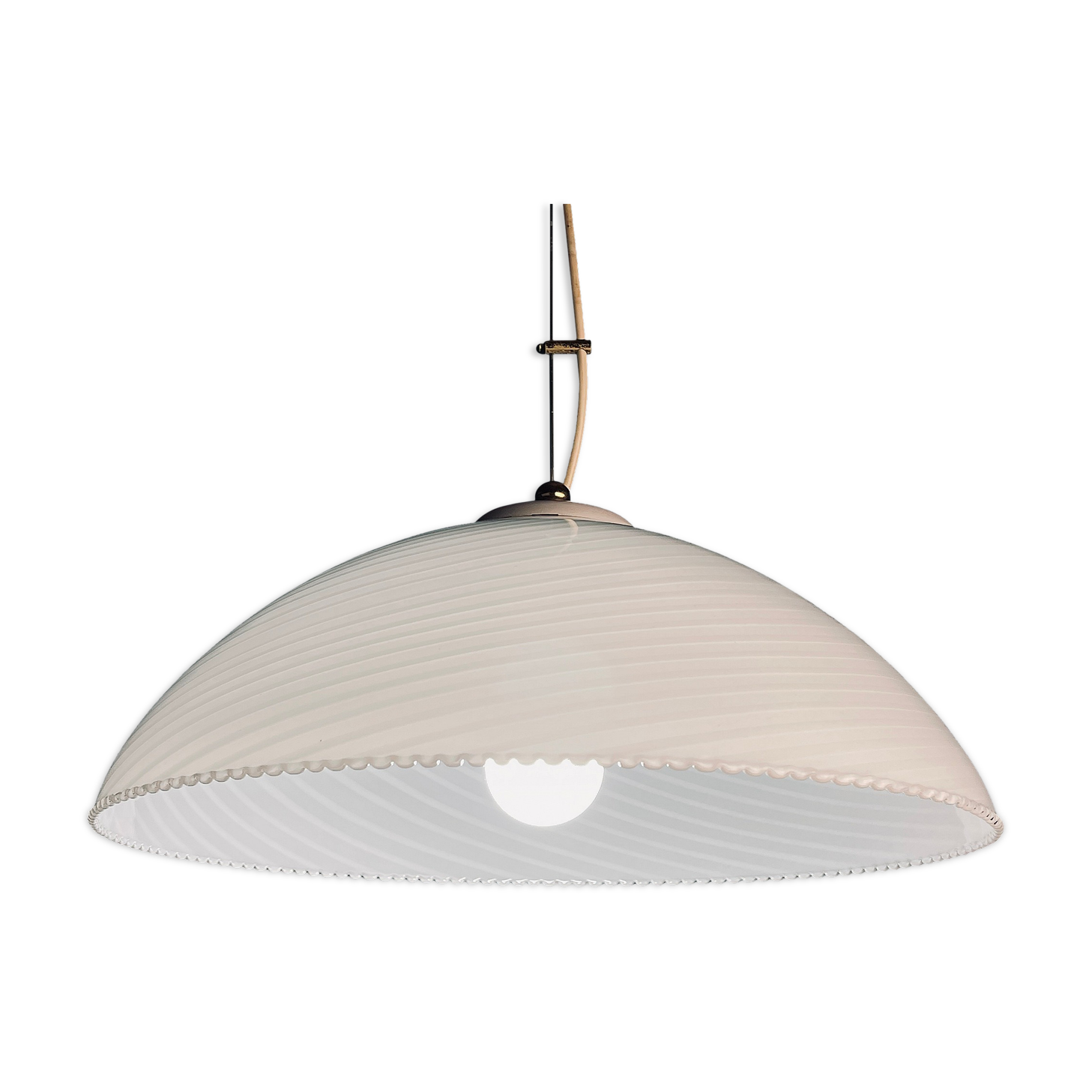 Vintage swirl murano glass pendant lamp Italy 1970s