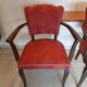 pair of red bridge armchairs