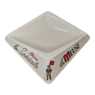 Ashtray La Meuse beer, ceramic from 1970