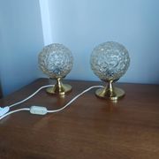 Pair of Space Age table lamps from the 70s – German design – Frosted glass "Ice"