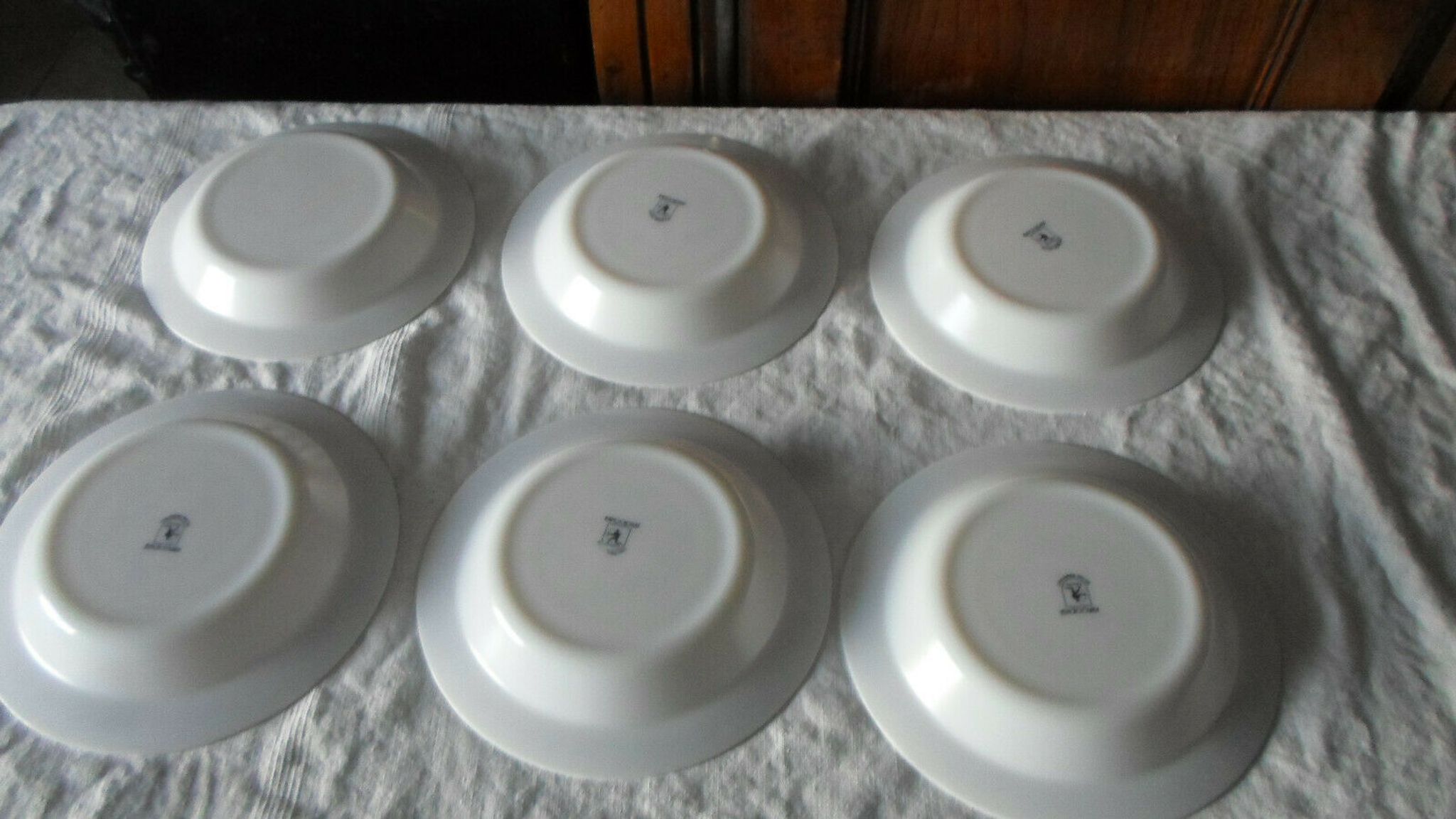 6 assiettes scania creuses arcopal france fleurs orange