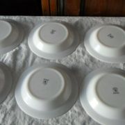 6 assiettes scania creuses arcopal france fleurs orange