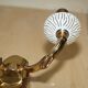 Reccagni wall light pair in brass and frosted glass.
