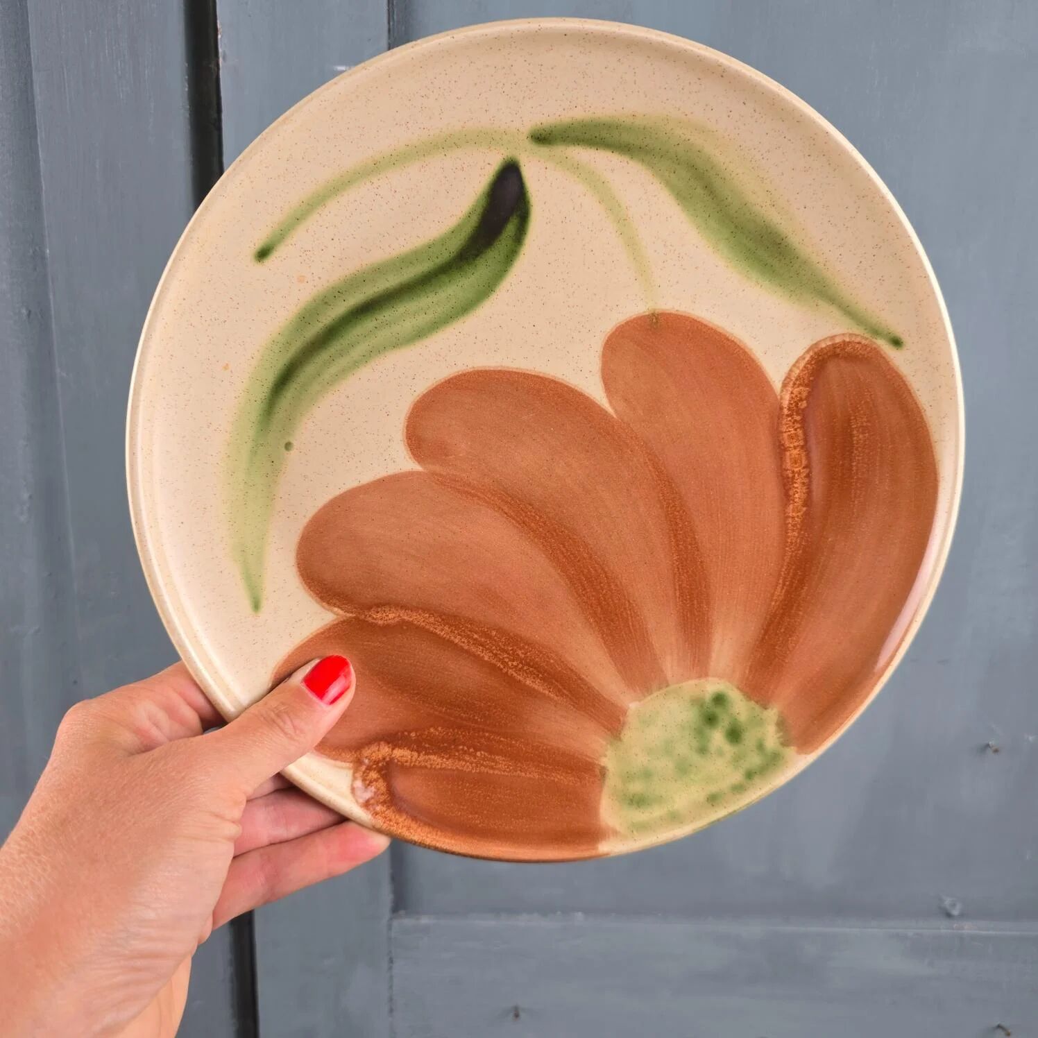 Vintage Salins Rhône service 15 pieces – Large hand-painted flowers