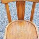 Set of 4 bistro chairs in beech and blond oak from the 50s