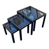 Black nesting tables by Pierre Vandel