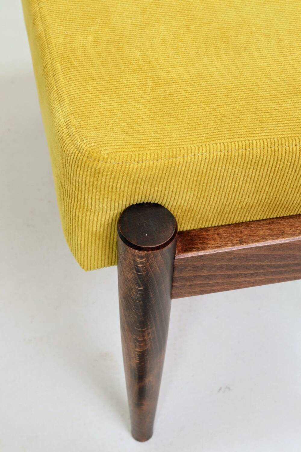 Scandinavian green/yellow corduroy stool Set of 2