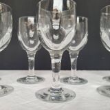 7 antique stemmed glasses made of blown glass – 1930s–1950s