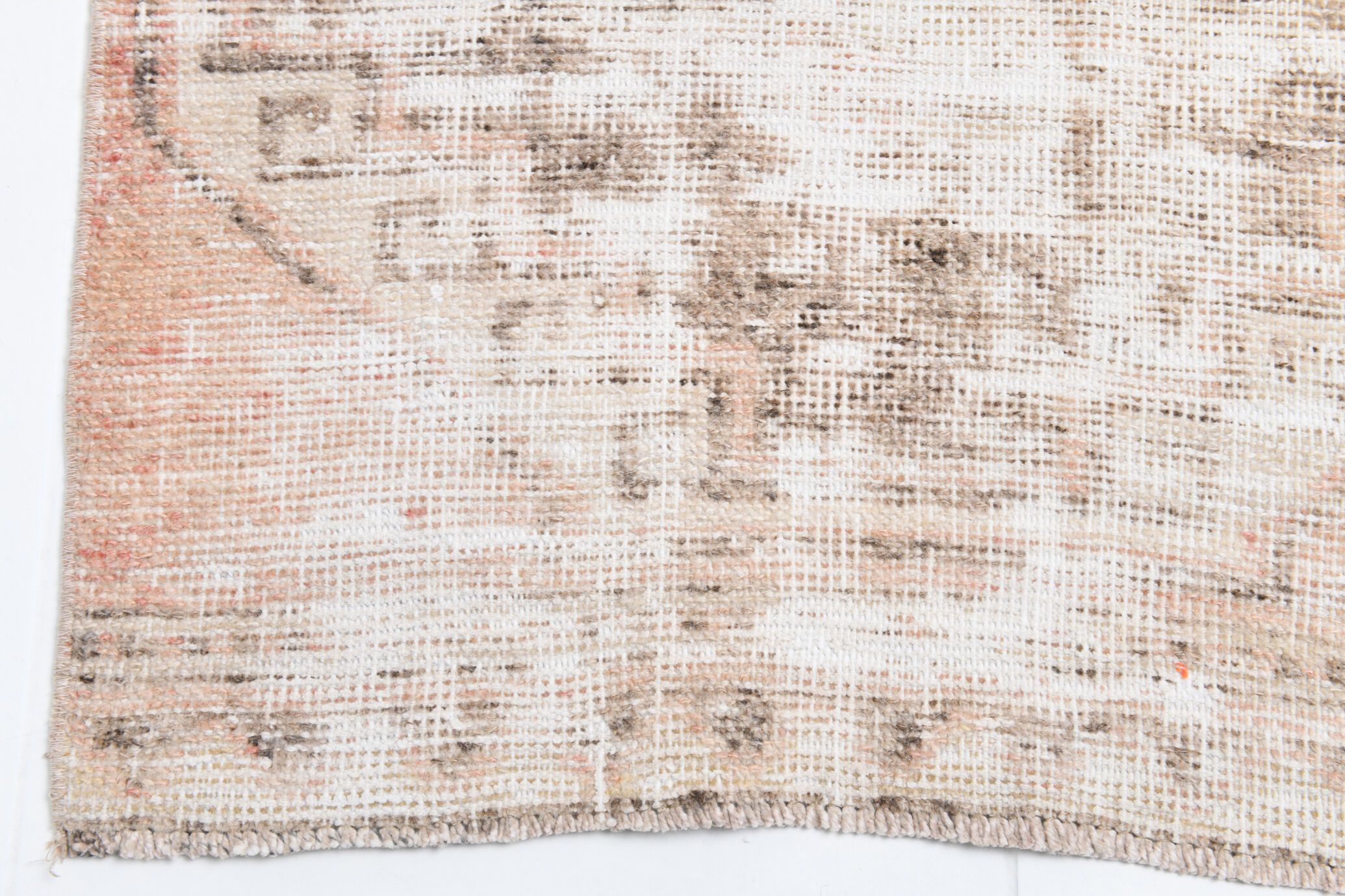 Distressed wool vintage runner rug 312x76cm