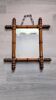 Antique turned bamboo mirror with pitted glass 45x39 cm