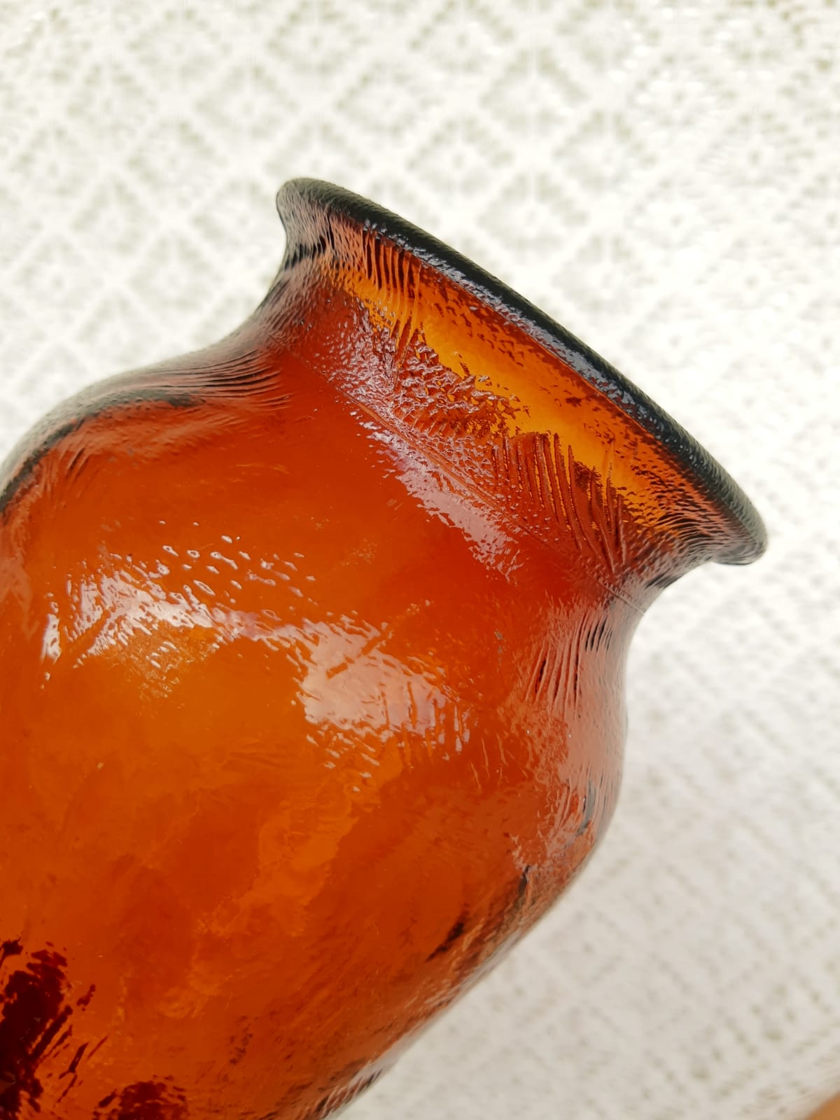 Henkel advertising vase in amber glass years 70 vintage