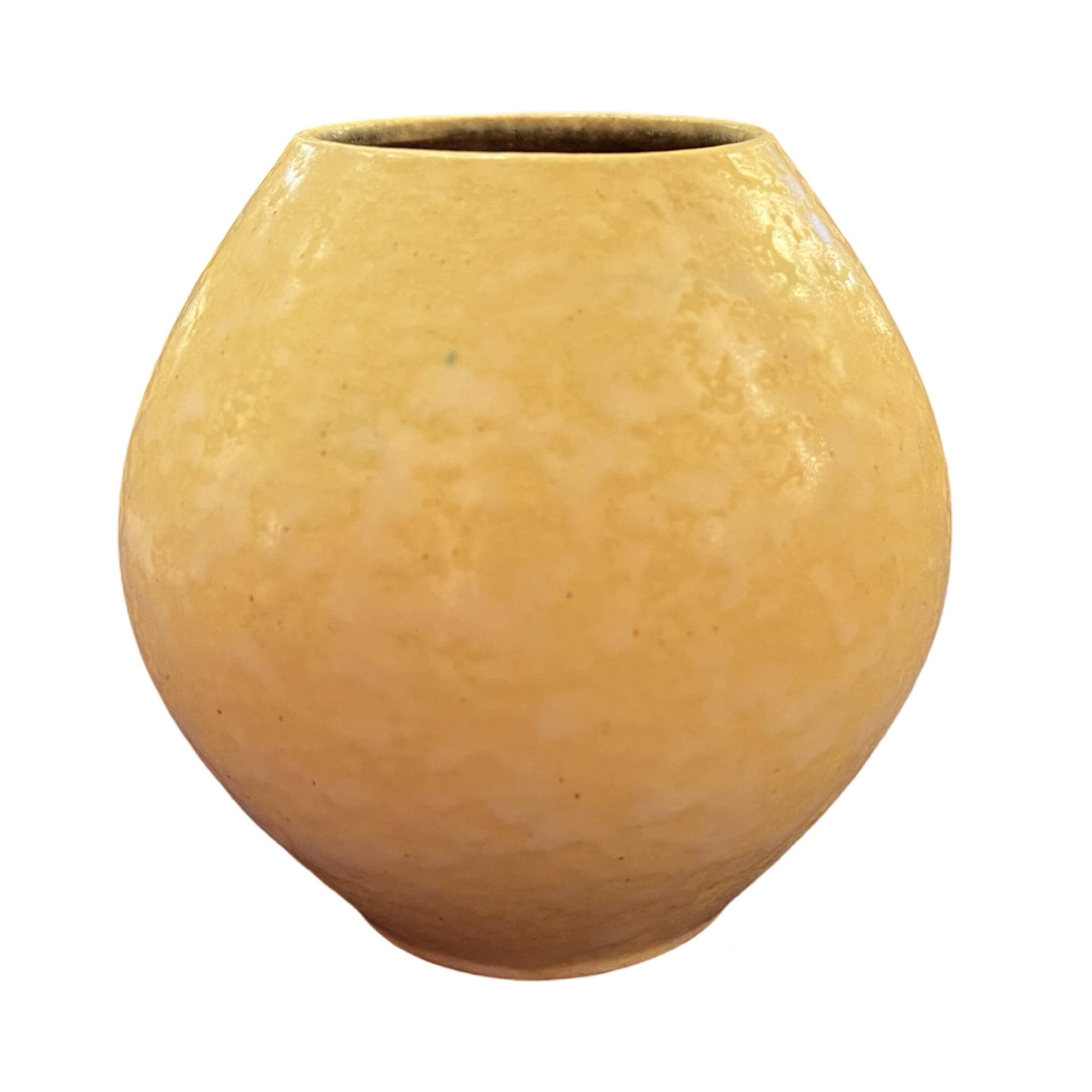 Vase en céramique jaune Gramann Keramik, Allemagne, années 1970