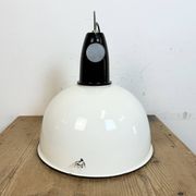 ndustrial Soviet White Enamel Pendant Lamp, 1960s