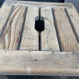 Rustic stool vintage raw natural wood 1950s