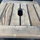 Rustic stool vintage raw natural wood 1950s