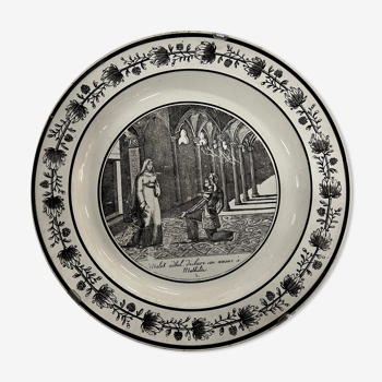 Decorative plate in Choisy earthenware with hanging