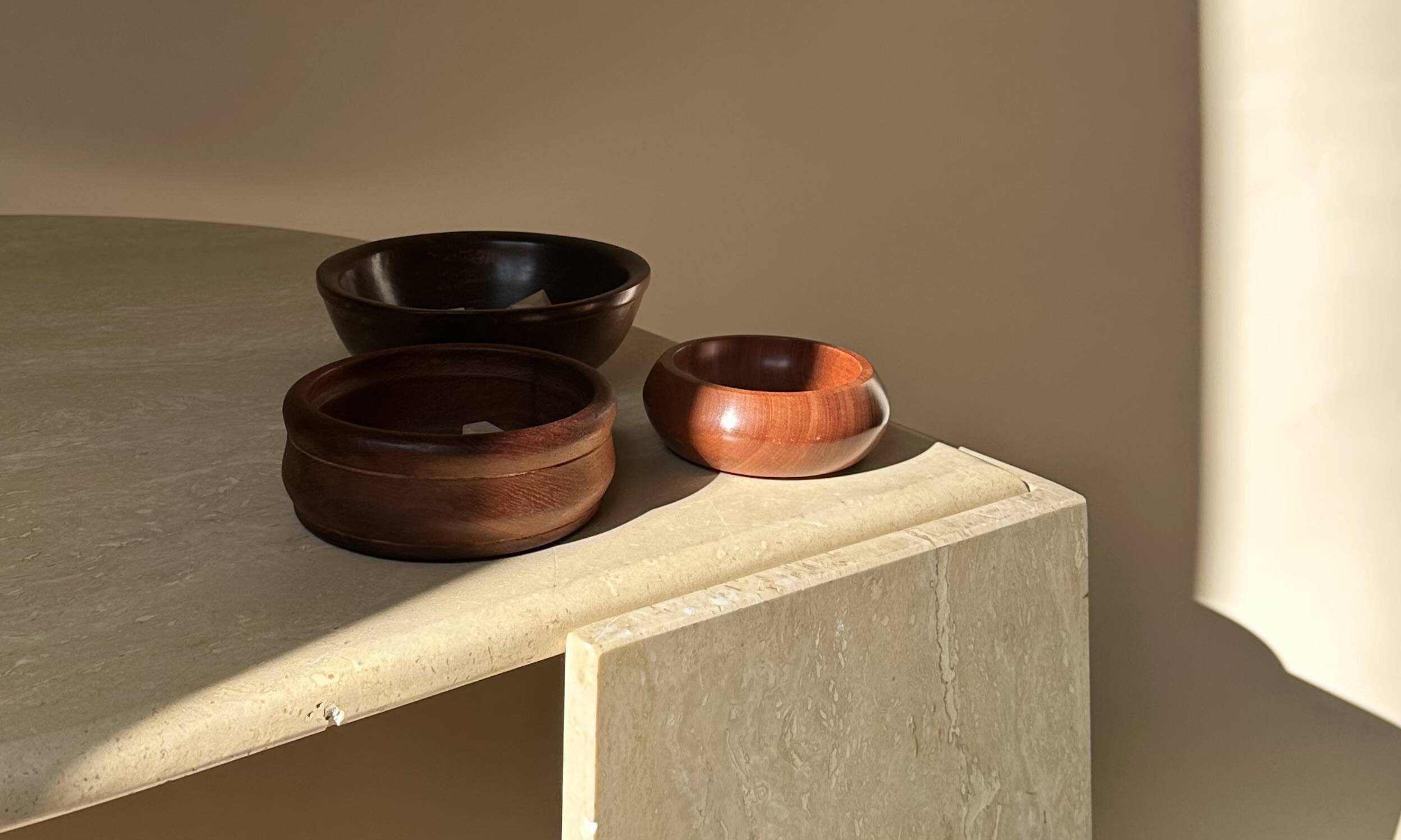 Pair of raw wood pocket vases