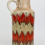 Vase vintage Scheurich poterie ouest-allemande LoRa Zig-Zag Fat Lava, 1970