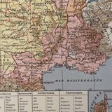 Old map of France (former provinces) from 1928