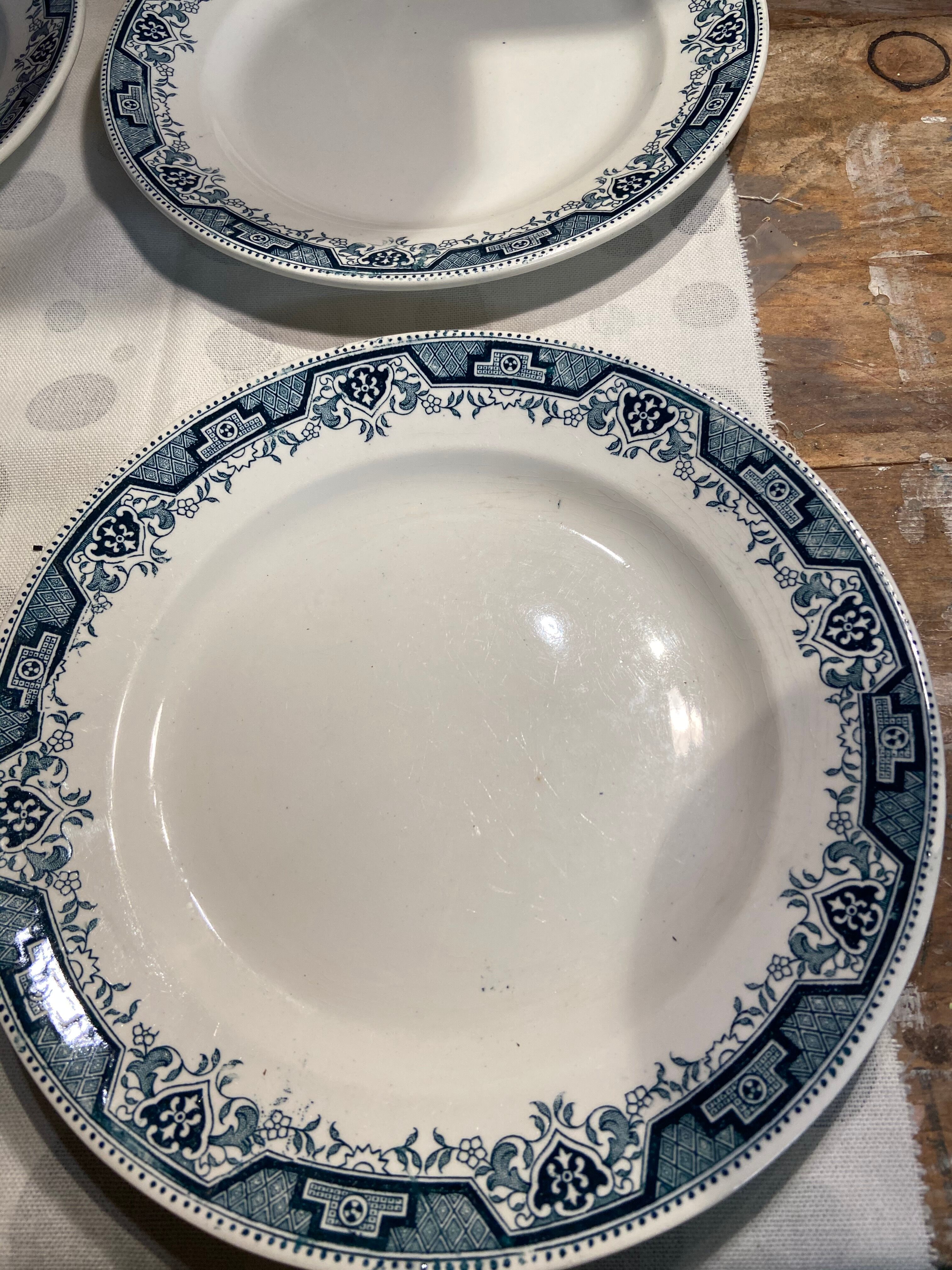 Lot of 6 flat plates Saint-Amand and Hamage model Morocco